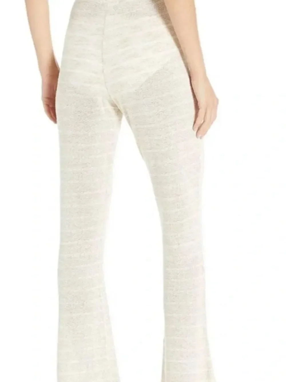 L*Space‎ Carmen Hacci Knit Pants Sz L | Cream Tan | Boho Luxe Beach Cover Up